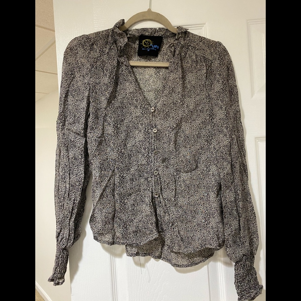 Blue life blouse XS